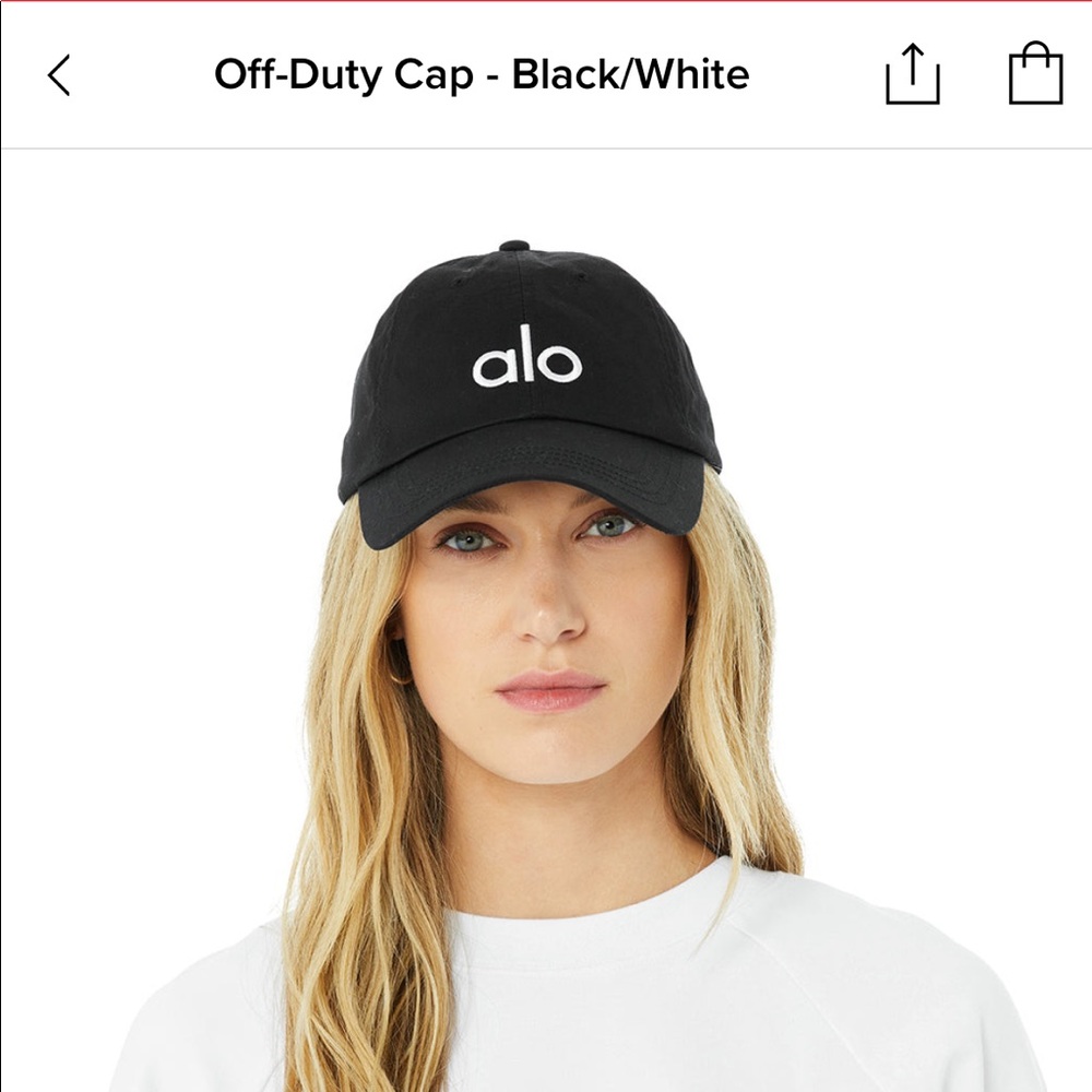 Alo off duty cap black and white